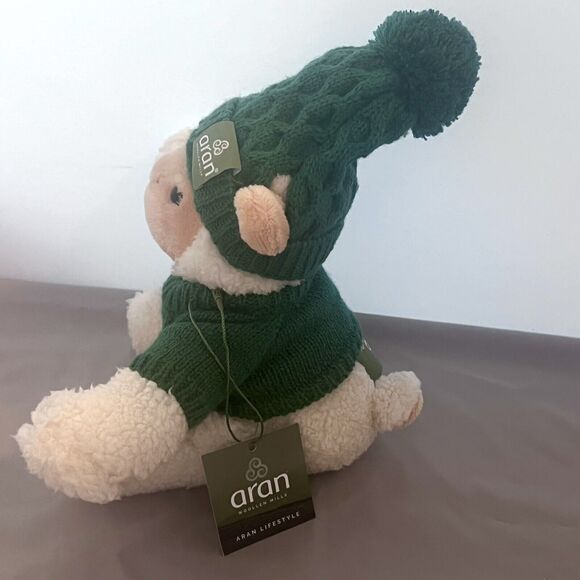 Aran Woollen Mills Sheep Stuffed Animal Wool Knit Hat and Sweater Ireland NWT - Picture 7 of 11